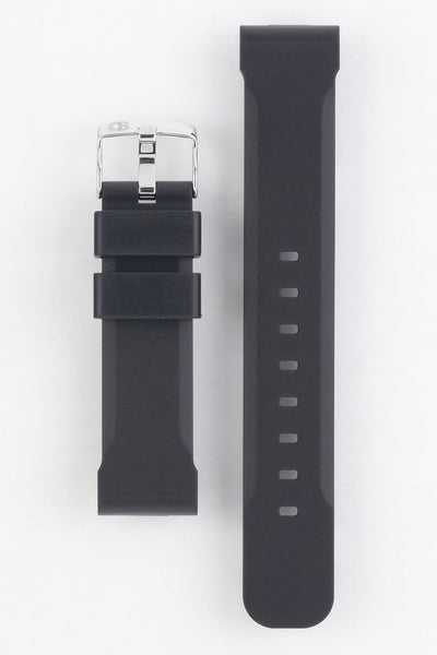 Black Bonetto Cinturini 317 Rubber Watch Strap