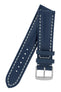 Breitling-Style Calfskin Leather Watch Strap and Buckle in Blue