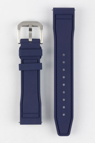 Top Side of Crafter Blue UX07 Deep Navy Blue FKM Rubber Watch Strap
