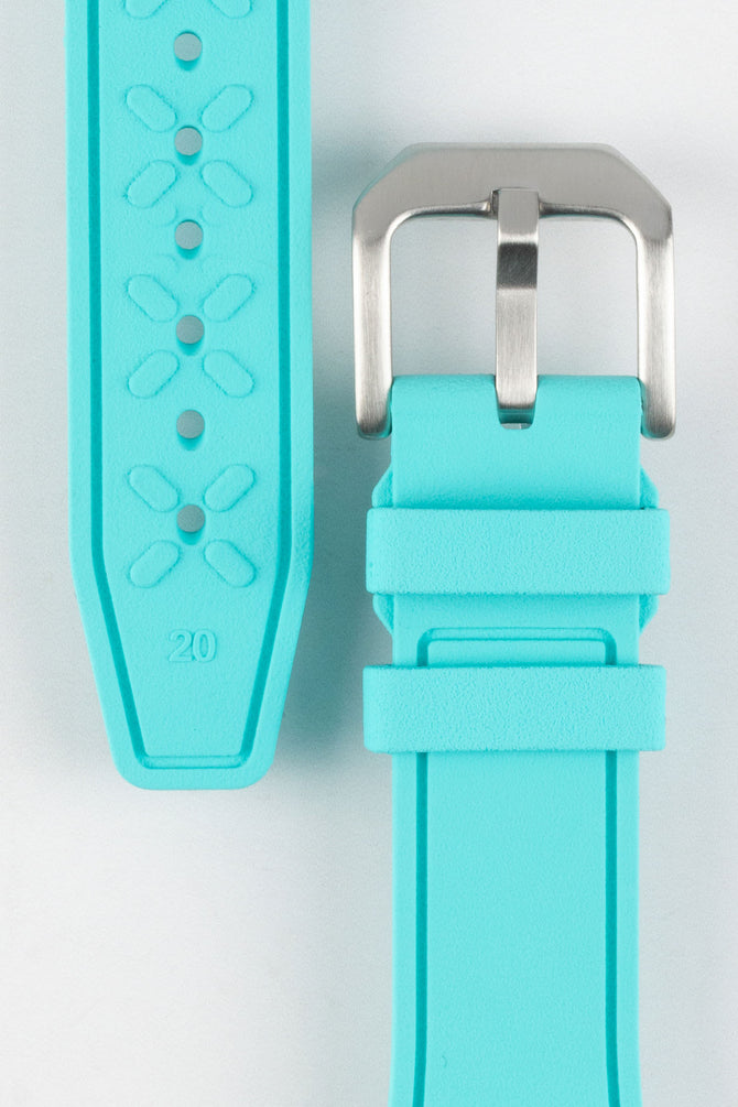 Close up of Crafter Blue UX07 Watch Strap with Brushed buckle showing the upper and underside