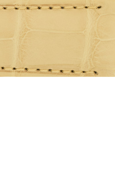Hirsch Earl Genuine Alligator-Skin Watch Strap in Yellow (Texture Detail)
