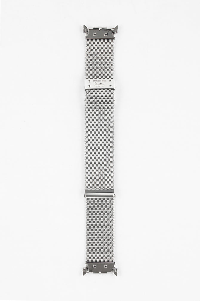 Forstner KOMFIT 'JB' Stainless Steel Square Mesh Watch Bracelet with Horned Ends - Wide Version