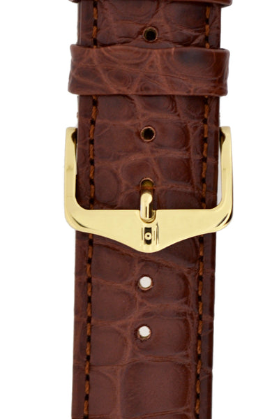 Hirsch H-Tradition Stainless Steel Buckle in Gold-Tone (Example on Leather Strap)