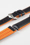 Hirsch AYRTON Orange / Black Carbon Embossed Performance Watch Strap