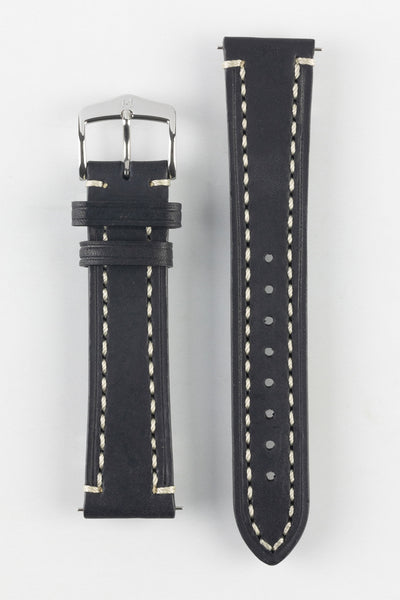 Hirsch LIBERTY Black Leather Watch Strap