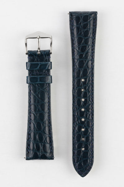 Hirsch Blue REGENT Genuine Alligator Leather Watch Strap