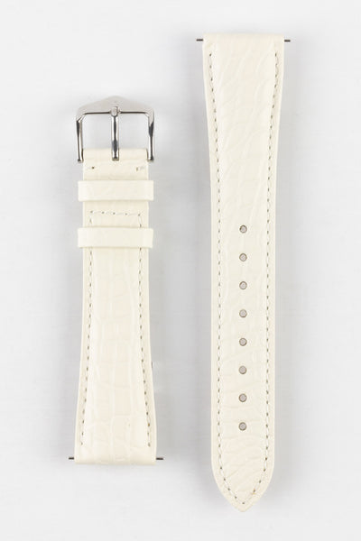 Hirsch REGENT White Genuine Alligator Leather Watch Strap