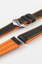 Hirsch ROBBY Orange / Black Sailcloth Effect Performance Watch Strap
