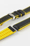 Hirsch Performance ROBBY Sailcloth Effect Watch Strap in BLACK / YELLOW