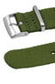 Premium One-Piece Watch Strap in GREEN with Brushed Hardware