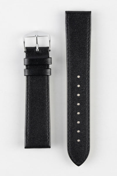 Hirsch OSIRIS NQR Calf Leather Watch Strap in BLACK