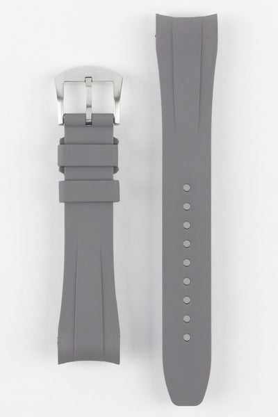 VANGUARD Curved-End Integrated Rubber Watch Strap for Tudor Black Bay Fifty-Eight in GREY