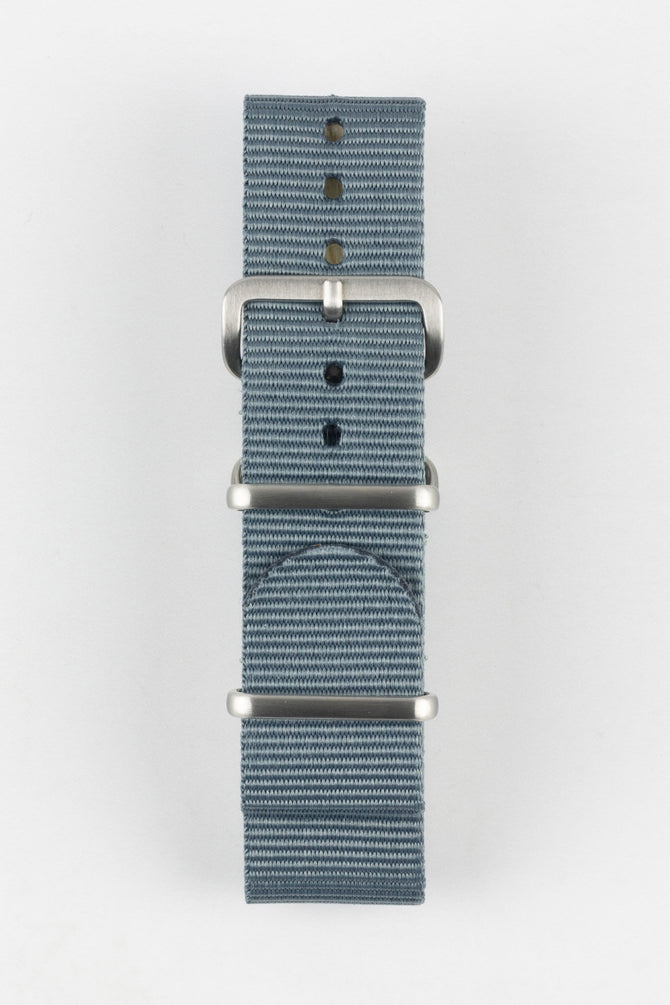 One-Piece Watch Strap in GREY with Brushed Buckle and Keepers