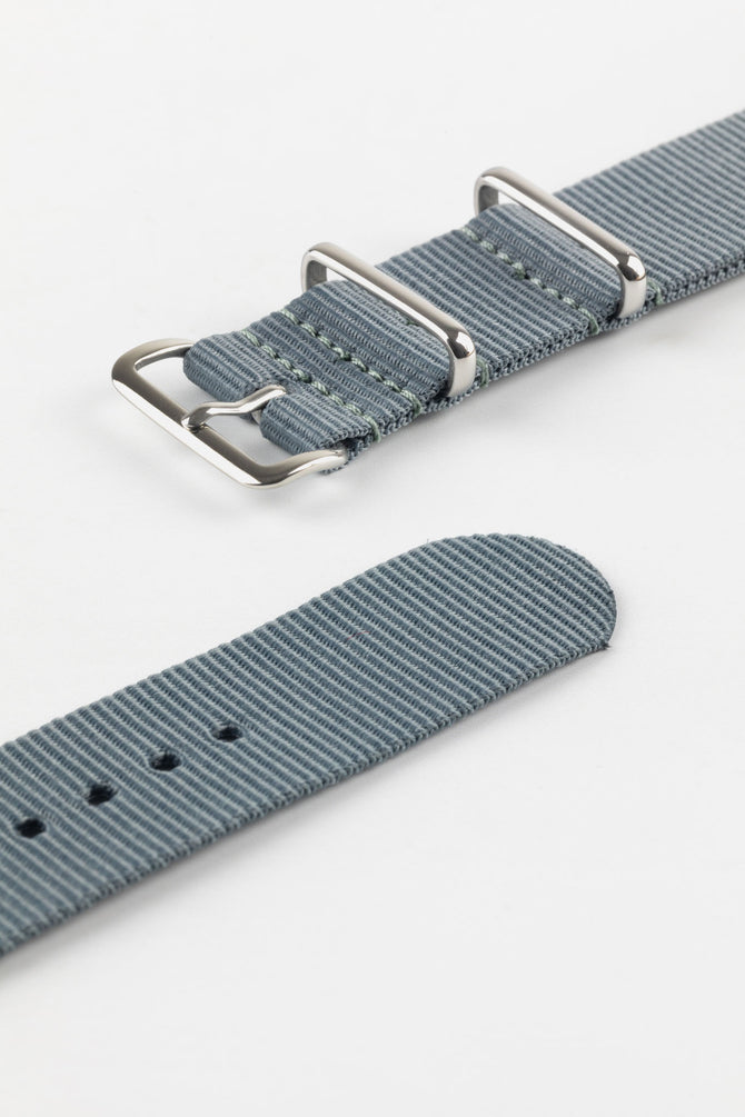 One-Piece Watch Strap in GREY with Polished Buckle and Keepers