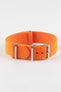 One-Piece Watch Strap in ORANGE with Polished Buckle and Keepers