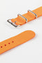One-Piece Watch Strap in ORANGE with Polished Buckle and Keepers
