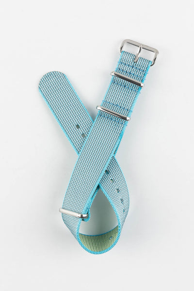 One-Piece Watch Strap in SKY BLUE with Polished Buckle and Keepers