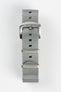 Seatbelt One-Piece Nylon Watch Strap in GREY with BRUSHED STEEL Hardware