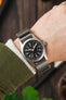 Seatbelt One-Piece Nylon Watch Strap in GREY with BRUSHED STEEL Hardware