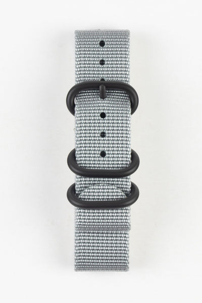 ZULU Nylon Watch Strap with 3 PVD Rings in GREY